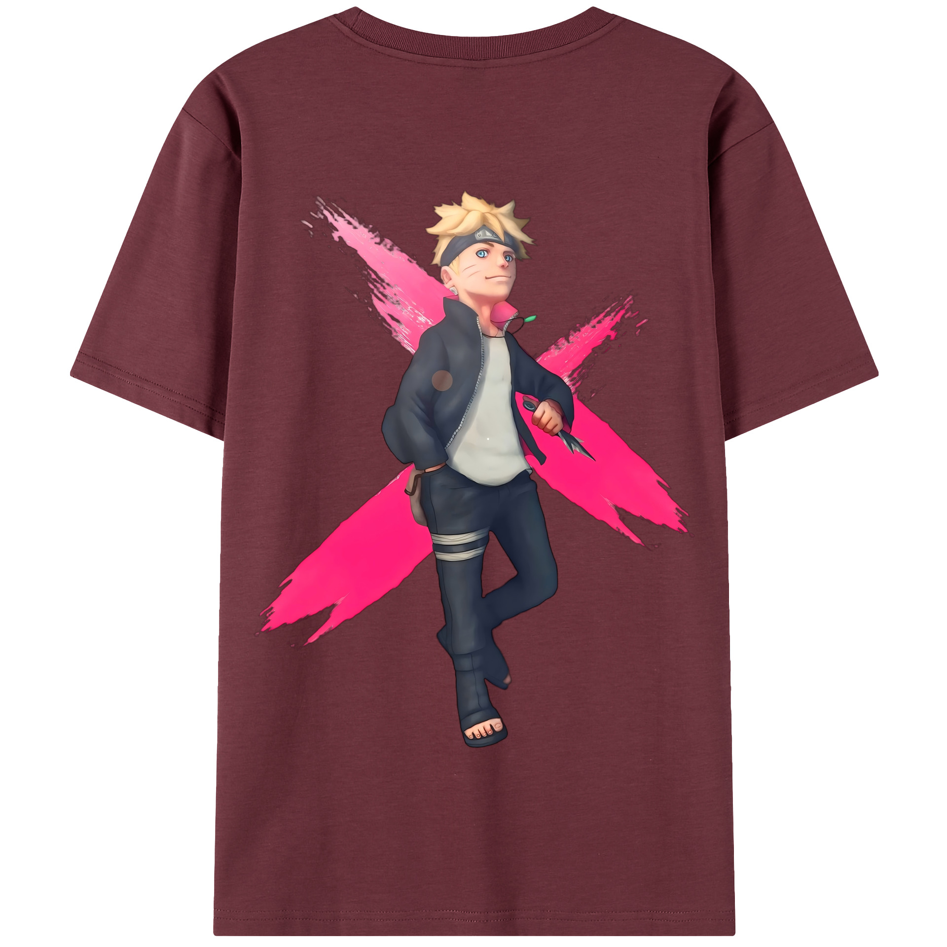 （画像用） NARUTO -ナルト- うずまき ボルト Uzumaki Boruto 綿100％半袖Tシャツ（背面プリント）